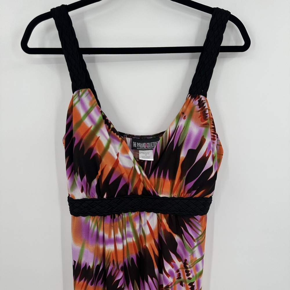 The Pyramid Collection Maxi Dress Medium Boho Braided Tie Dye Festival Hippie